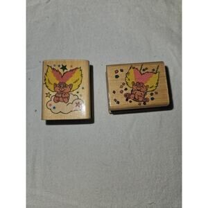 2 Noteworthy TR0545 Troll Wooden Mounted Rubber Stamps